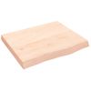 Estante De Pared Madera Maciza Roble Sin Tratar 60x50x(2-6) Cm Marrón