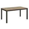 Mesa Rectangular Extensible Evy, 6 A 18 Personas, L 130 A 390 Cm, Madera Clara Y Metal Antracita