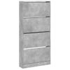 Vidaxl Mueble Zapatero 4 Cajones Abatibles Gris Hormigón 80x21x163,5cm