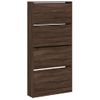 Vidaxl Mueble Zapatero 4 Cajones Abatibles Marrón Roble 80x21x163,5 Cm