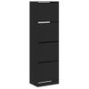 Vidaxl Mueble Zapatero Con 4 Cajones Abatibles Negro 60x42x204 Cm