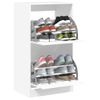 Vidaxl Mueble Zapatero Con 2 Cajones Abatibles Blanco 60x42x108 Cm