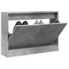 Vidaxl Mueble Zapatero Madera De Ingeniería Gris Hormigón 80x21x57 Cm