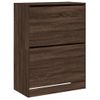 Vidaxl Mueble Zapatero 2 Cajones Abatibles Marrón Roble 80x42x108 Cm