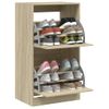 Vidaxl Mueble Zapatero 2 Cajones Abatibles Roble Sonoma 60x42x108 Cm Marrón