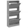 Vidaxl Zapatero De Madera De Ingeniería Gris Sonoma 60x21x125,5 Cm