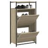 Vidaxl Zapatero De Madera De Ingeniería Roble Sonoma 60x34x112 Cm Marrón