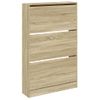 Vidaxl Zapatero De Madera De Ingeniería Roble Sonoma 80x21x125,5 Cm Marrón