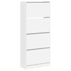 Vidaxl Mueble Zapatero Con 4 Cajones Abatibles Blanco 80x34x187,5 Cm