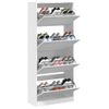 Vidaxl Mueble Zapatero Con 4 Cajones Abatibles Blanco 80x34x187,5 Cm