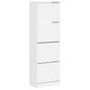 Vidaxl Mueble Zapatero Con 4 Cajones Abatibles Blanco 60x34x187,5 Cm