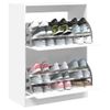 Vidaxl Mueble Zapatero Con 2 Cajones Abatibles Blanco 80x42x108 Cm