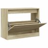 Vidaxl Zapatero De Madera De Ingeniería Roble Sonoma 80x34x63 Cm Marrón