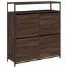 Vidaxl Mueble Zapatero 4 Cajones Abatibles Marrón Roble 100x34x112 Cm