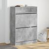 Vidaxl Mueble Zapatero 2 Cajones Abatibles Gris Hormigón 80x34x116 Cm