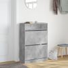 Vidaxl Mueble Zapatero 2 Cajones Abatibles Gris Hormigón 80x34x116 Cm