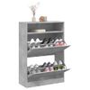 Vidaxl Mueble Zapatero 2 Cajones Abatibles Gris Hormigón 80x34x116 Cm