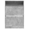 Vidaxl Mueble Zapatero 2 Cajones Abatibles Gris Hormigón 80x34x116 Cm