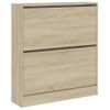 Vidaxl Zapatero De Madera De Ingeniería Roble Sonoma 80x21x87,5 Cm Marrón