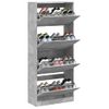 Vidaxl Mueble Zapatero 4 Cajones Abatibles Gris Hormigón 80x34x187,5cm