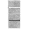 Vidaxl Mueble Zapatero 4 Cajones Abatibles Gris Hormigón 80x34x187,5cm