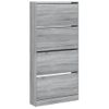 Vidaxl Mueble Zapatero 4 Cajones Abatibles Gris Sonoma 80x21x163,5 Cm