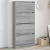 Vidaxl Mueble Zapatero 4 Cajones Abatibles Gris Sonoma 80x21x163,5 Cm