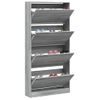 Vidaxl Mueble Zapatero 4 Cajones Abatibles Gris Sonoma 80x21x163,5 Cm