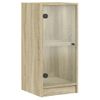 Armario Auxiliar Puertas De Vidrio Roble Sonoma 35x37x75,5 Cm Marrón