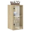 Armario Auxiliar Puertas De Vidrio Roble Sonoma 35x37x75,5 Cm Marrón