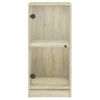 Armario Auxiliar Puertas De Vidrio Roble Sonoma 35x37x75,5 Cm Marrón