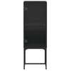 Vidaxl Armario Auxiliar Con Puerta De Vidrio Negro 35x37x100 Cm