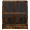 Armario Auxiliar Puertas De Vidrio Roble Sonoma 68x37x75,5 Cm Marrón