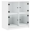 Armario Auxiliar Con Puertas De Vidrio Blanco 68x37x75,5 Cm