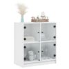 Armario Auxiliar Con Puertas De Vidrio Blanco 68x37x75,5 Cm