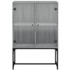 Armario Auxiliar Puertas De Vidrio Gris Sonoma 69x37x100 Cm