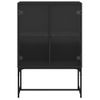 Armario Auxiliar Con Puertas De Vidrio Negro 69x37x100 Cm