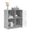 Armario Auxiliar Puertas De Vidrio Gris Sonoma 68x37x75,5 Cm