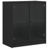 Armario Auxiliar Con Puertas De Vidrio Negro 68x37x75,5 Cm