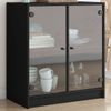 Armario Auxiliar Con Puertas De Vidrio Negro 68x37x75,5 Cm