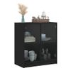 Armario Auxiliar Con Puertas De Vidrio Negro 68x37x75,5 Cm