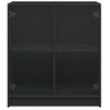 Armario Auxiliar Con Puertas De Vidrio Negro 68x37x75,5 Cm