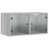 Mueble De Pared Puertas De Vidrio Gris Sonoma 68,5x37x35 Cm