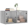 Mueble De Pared Puertas De Vidrio Gris Sonoma 68,5x37x35 Cm