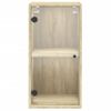 Mueble De Pared Puertas De Vidrio Roble Sonoma 35x37x68,5 Cm Marrón