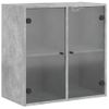 Mueble De Pared Puertas De Vidrio Gris Hormigón 68x37x68,5 Cm