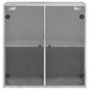 Mueble De Pared Puertas De Vidrio Gris Hormigón 68x37x68,5 Cm