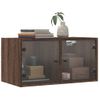 Mueble Pared Puertas Vidrio 2 Uds Roble Marrón 68,5x37x35 Cm