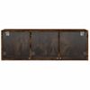 Mueble De Pared Puertas De Vidrio Roble Ahumado 102x37x35 Cm Marrón