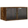 Mueble Pared Puertas Vidrio 2 Uds Roble Ahumado 68,5x37x35 Cm Marrón